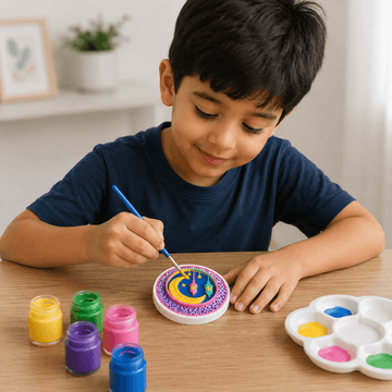 Ramadan Crescent & Lantern Round Plaque DIY Paint Craft | Art & Arrow