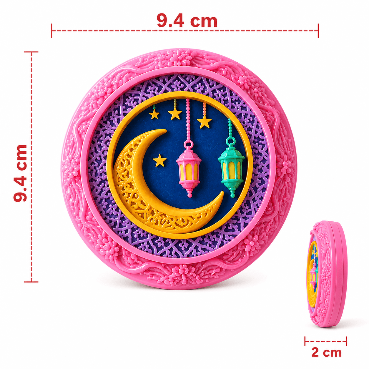 Ramadan Crescent & Lantern Round Plaque DIY Paint Craft | Art & Arrow
