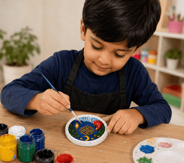 Ramadan Moon, Lantern & Prayer Scene Plaque DIY Paint Craft | Art & Arrow