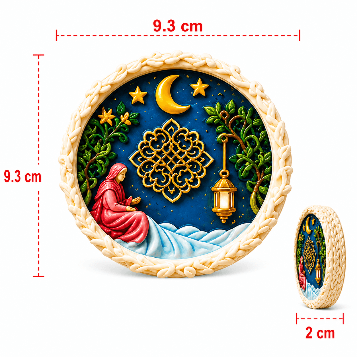 Ramadan Moon, Lantern & Prayer Scene Plaque DIY Paint Craft | Art & Arrow