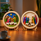 DIY POP toys with two round nativity scene decorative designs