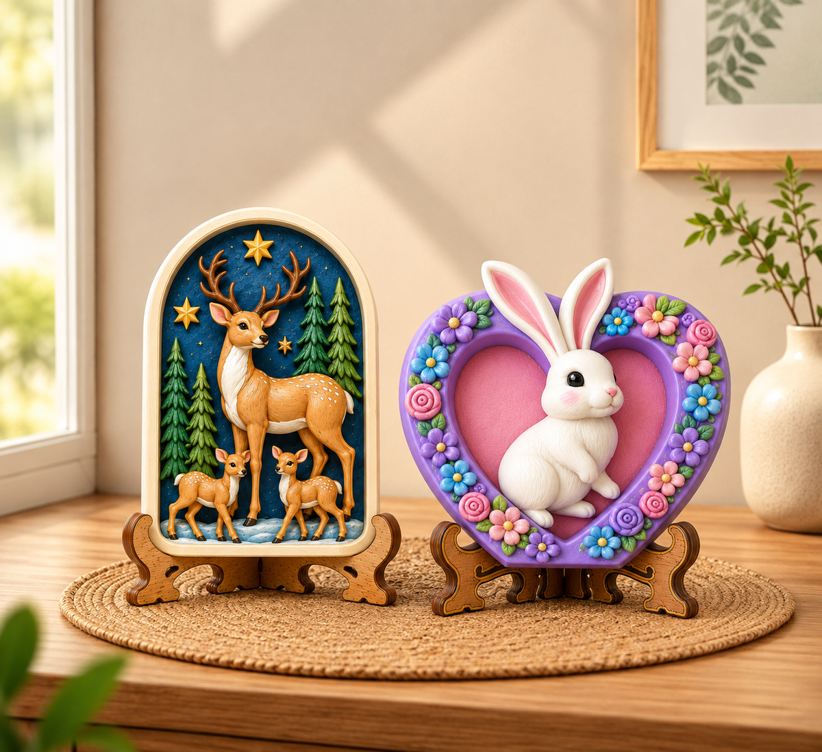 DIY POP Toys Kit – Deer Family & Floral Bunny Art