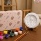 Art and Arrow DIY cat and crescent moon craft kit with unpainted design, colour pots, brushes and display stand