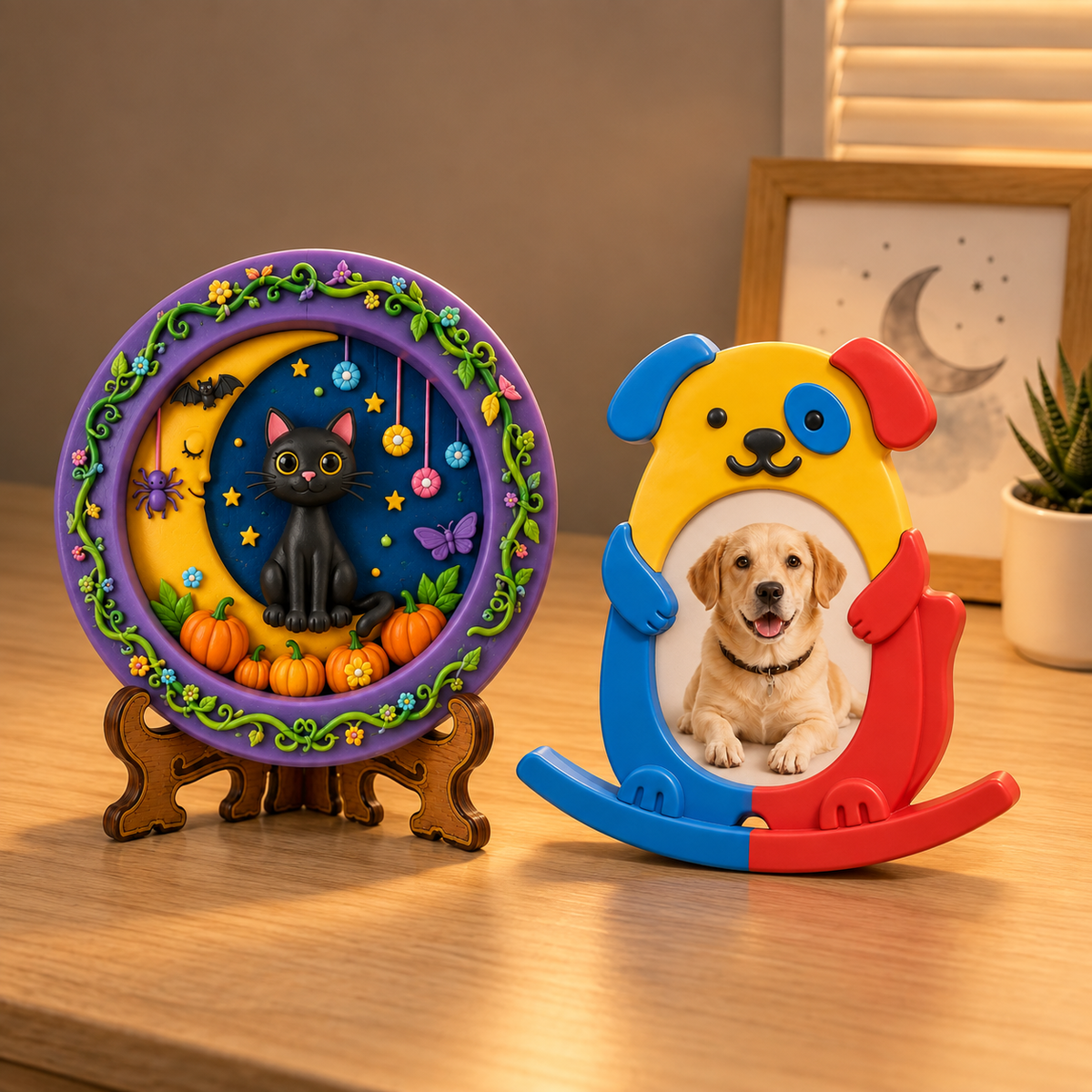 DIY POP craft kit featuring colourful cat and puppy decorative designs