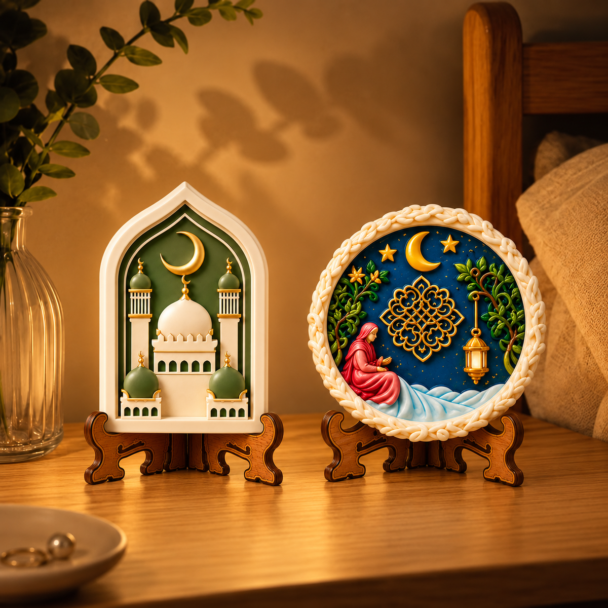 Islamic DIY POP craft with mosque and crescent moon designs