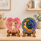 Colourful DIY POP Toys Kit designs featuring a floral heart bunny and black cat with crescent moon displayed on stands