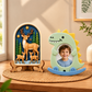 DIY POP toys with deer family forest art and dinosaur photo frame