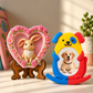DIY POP toys with floral bunny heart and colourful dog photo frame