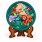 Colourful jungle animal DIY craft mould with lion, giraffe, elephant, zebra and monkey on display stand