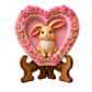 Pink Bunny Heart Floral Plaque DIY Paint Craft | Art & Arrow