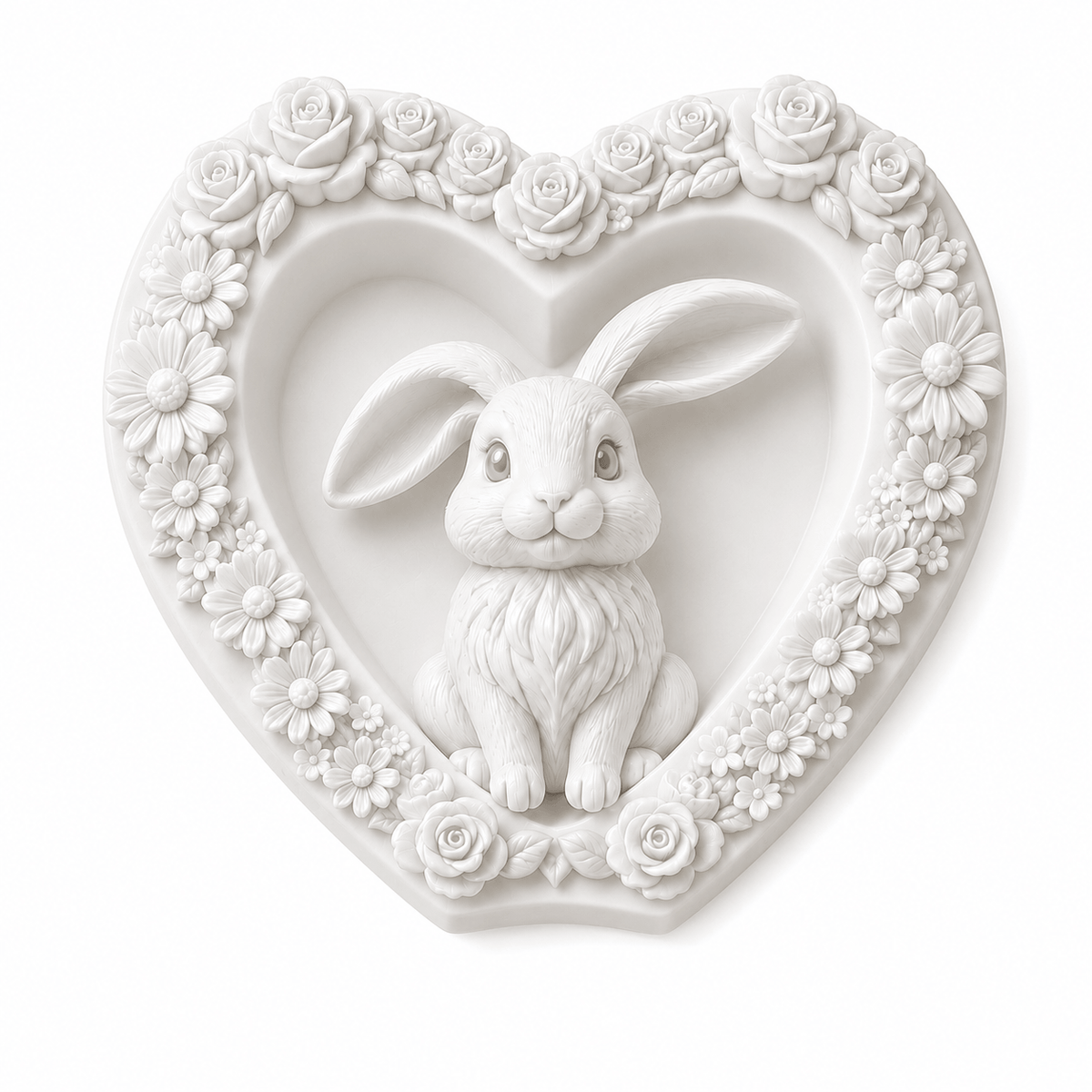 Pink Bunny Heart Floral Plaque DIY Paint Craft | Art & Arrow