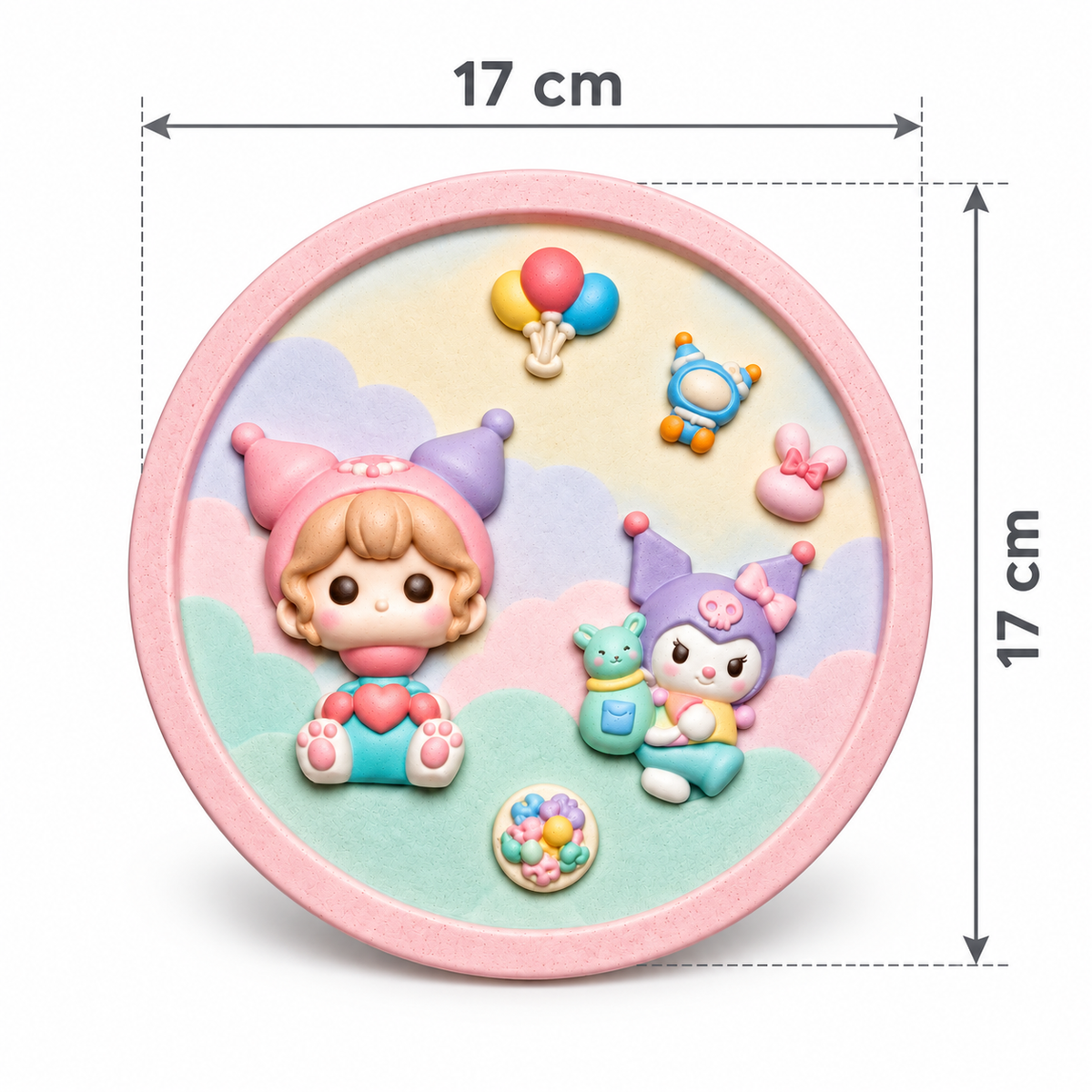 Annabelle Doll and Character DIY POP Toys Kit showing 17 cm round design with colorful character details