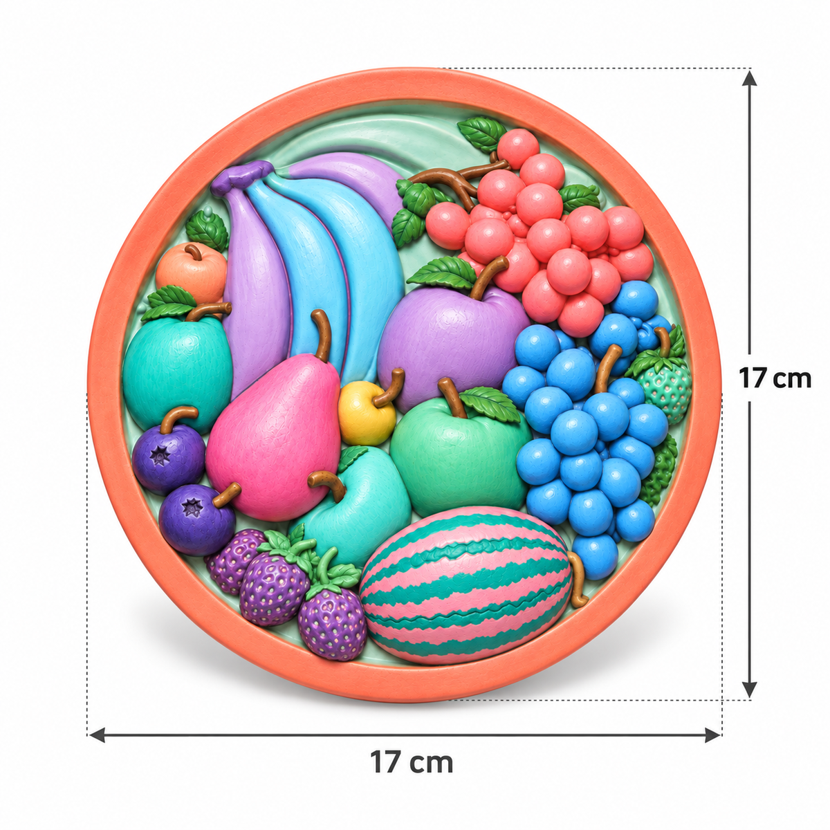 Round DIY fruit craft plaque with size 