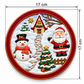Round Santa and snowman Christmas craft plaque with size