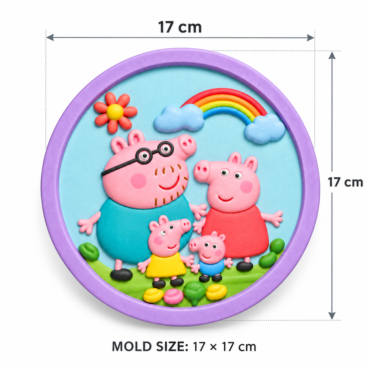 DIY pig family craft plaque with size 