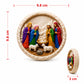 Colourful round Nativity scene craft with size 