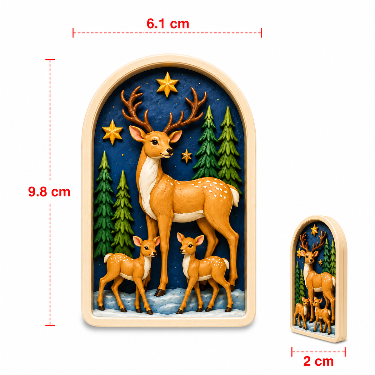 Deer and fawns forest craft design with size 