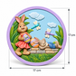 Round Easter bunny painting craft plaque with size