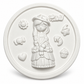 Unpainted round girl character DIY POP craft with raised decorative designs