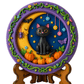 Halloween Cat Moon & Pumpkin Decorative Plaque DIY Paint Craft | Art & Arrow