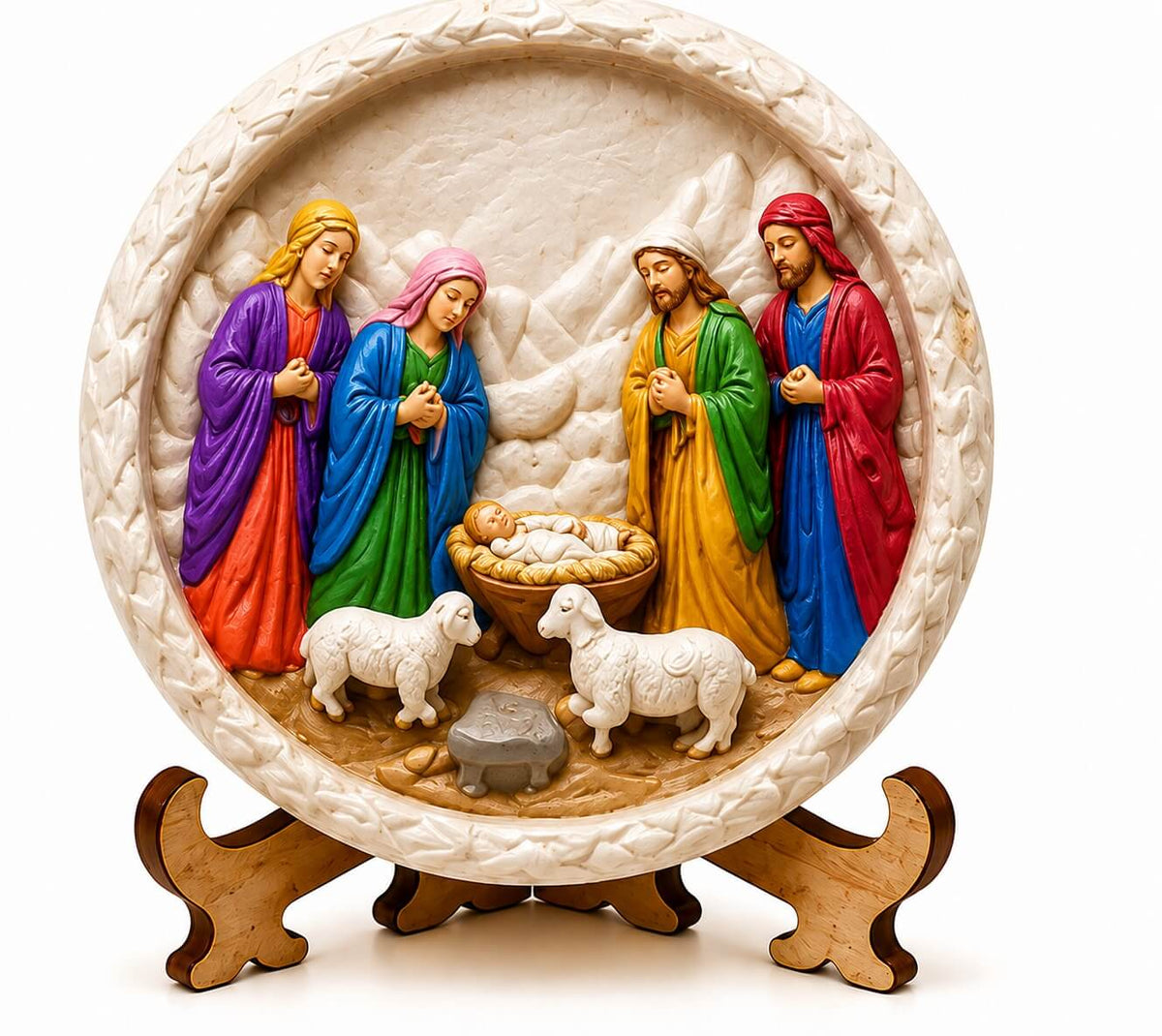 Nativity Relief Plaque – Four Figures DIY Paint Craft | Art & Arrow