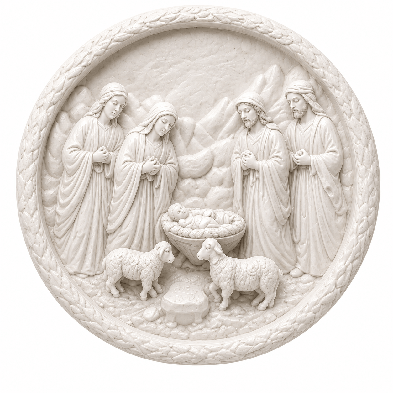 Nativity Relief Plaque – Four Figures DIY Paint Craft | Art & Arrow