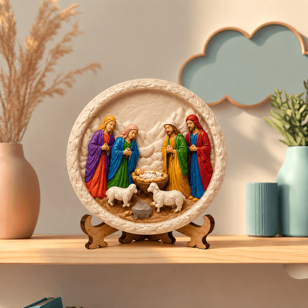 Nativity Relief Plaque – Four Figures DIY Paint Craft | Art & Arrow