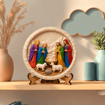 Nativity Relief Plaque – Four Figures DIY Paint Craft | Art & Arrow