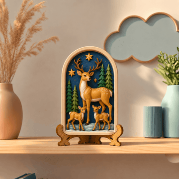 Deer Family Night Plaque DIY Paint Craft | Art & Arrow