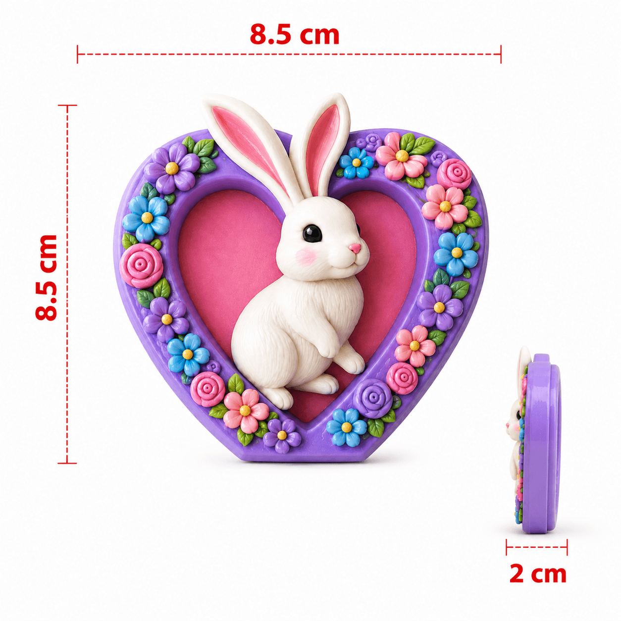 Purple Bunny Heart Floral Plaque DIY Paint Craft | Art & Arrow