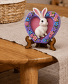 Purple Bunny Heart Floral Plaque DIY Paint Craft | Art & Arrow