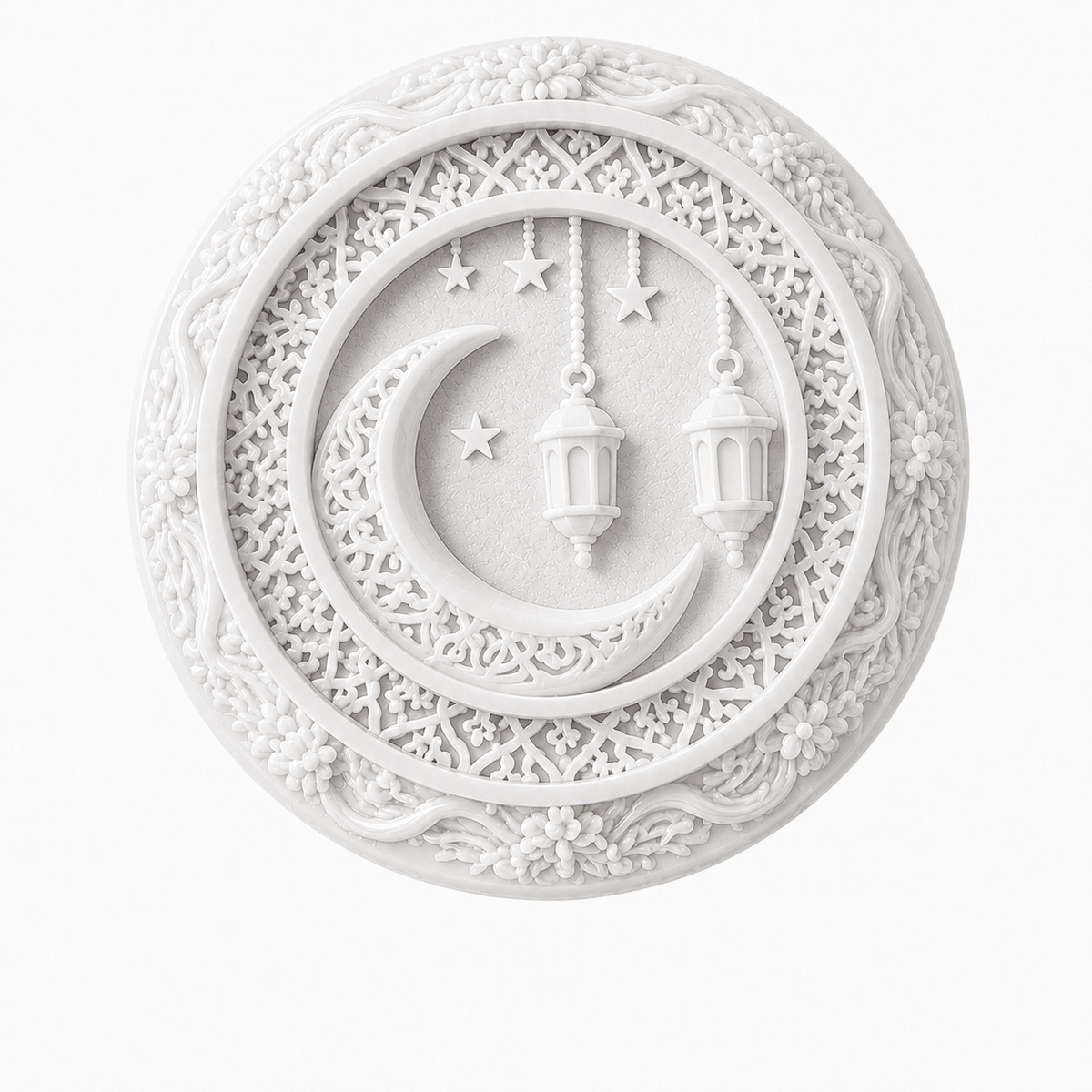 Ramadan Crescent & Lantern Round Plaque DIY Paint Craft | Art & Arrow