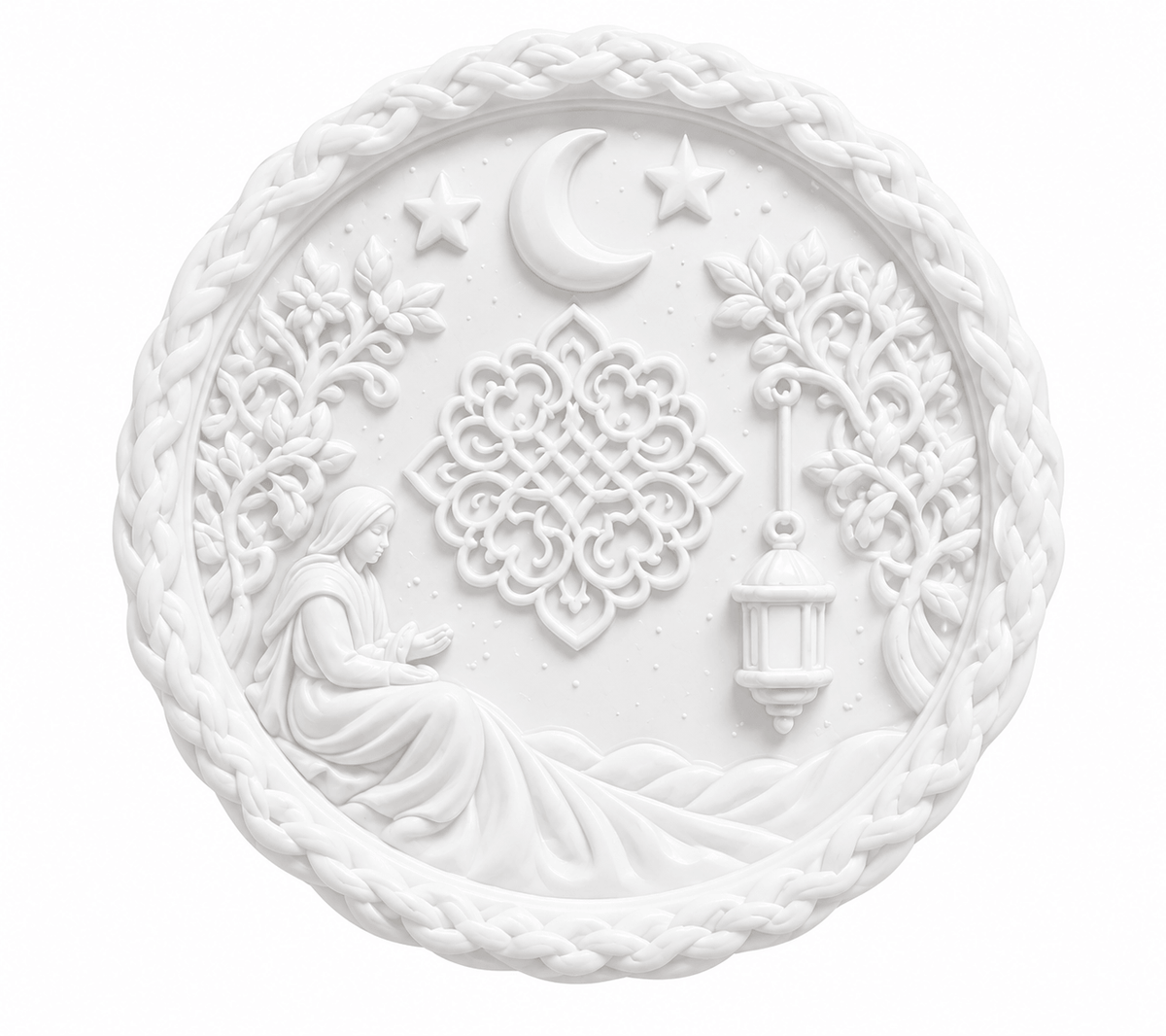 Ramadan Moon, Lantern & Prayer Scene Plaque DIY Paint Craft | Art & Arrow