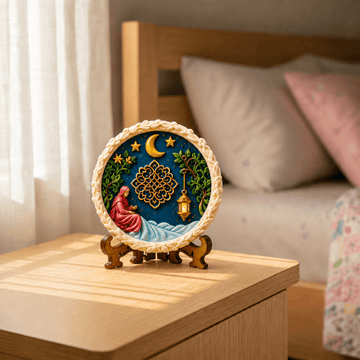 Ramadan Moon, Lantern & Prayer Scene Plaque DIY Paint Craft | Art & Arrow