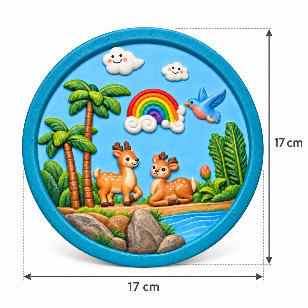 Round DIY deer craft plaque with size